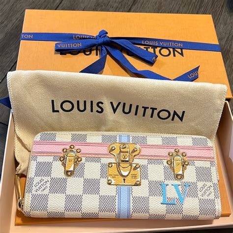 louis vuitton damier azur summer trunks clemence wallet|LOUIS VUITTON Damier Azur Summer Trunks Clemence Wallet .